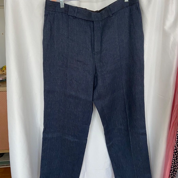 Chloe Cropped Tailored Linen Pants - 44 - Picture 2 of 10